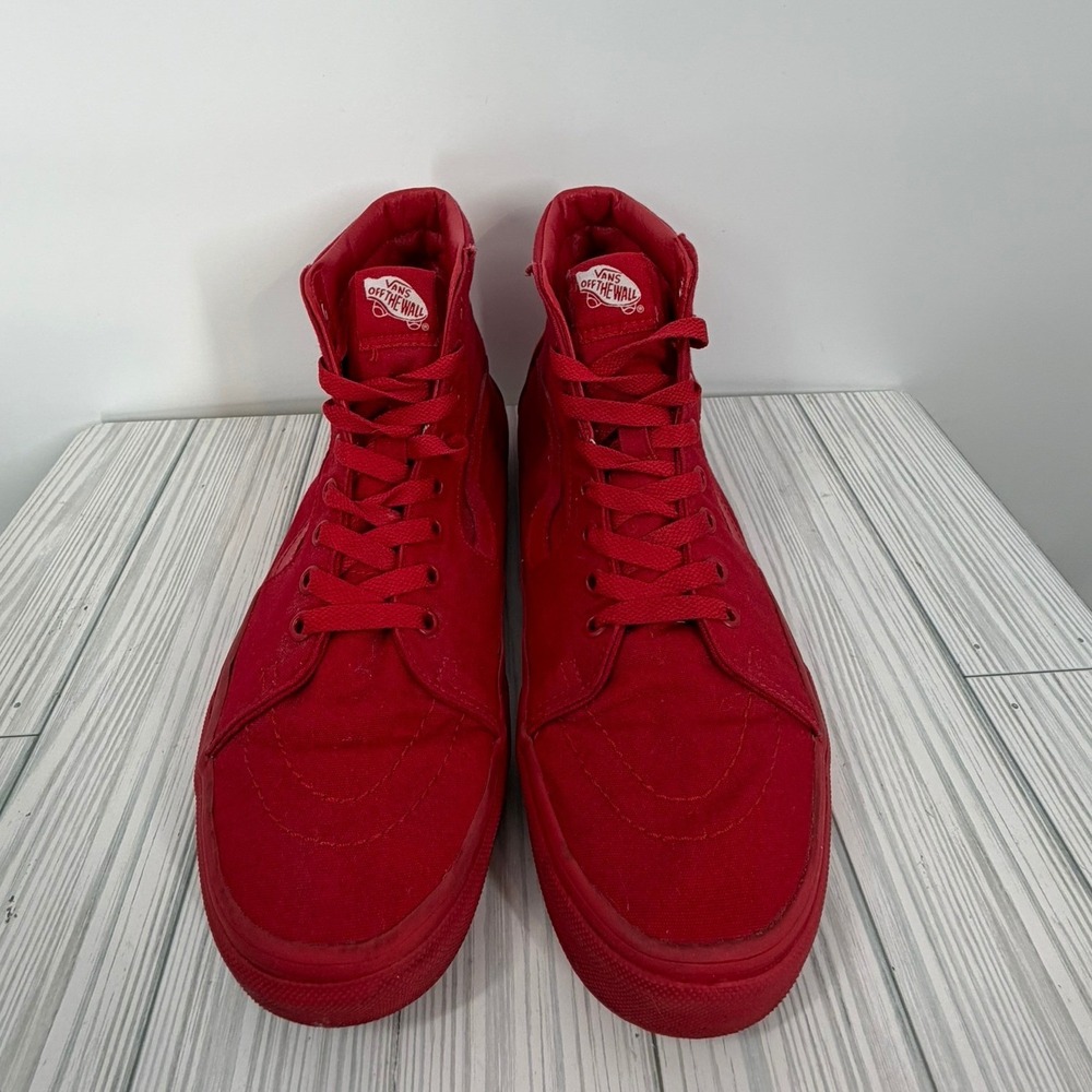 Vans Sk8-Hi Red Monochromatic High Top Canvas Men's 9/Women's 10.5 UNISEX - Picture 4 of 8